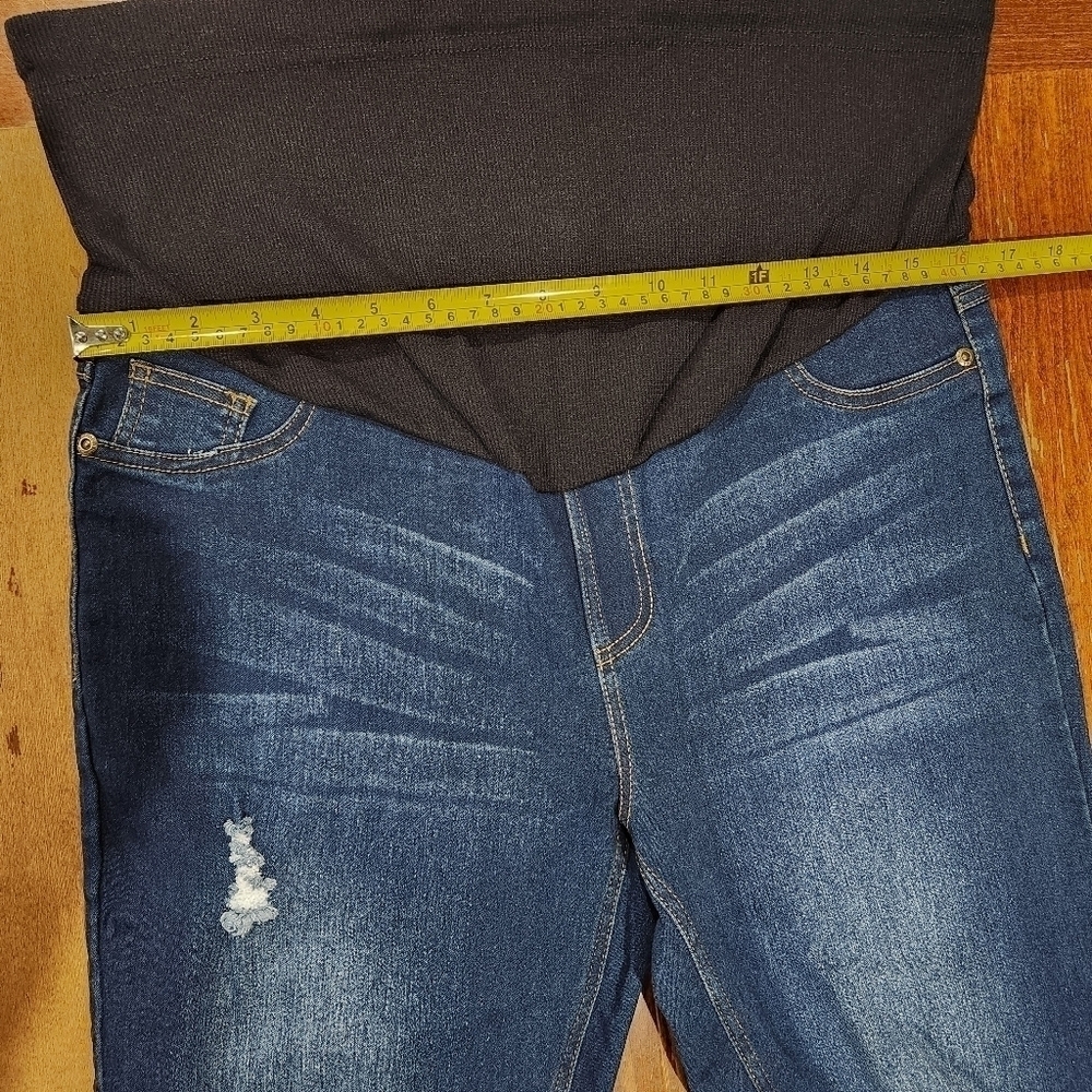 JVINI Fashion Maternity Skinny Distressed Jeans, Blue - Picture 4 of 12